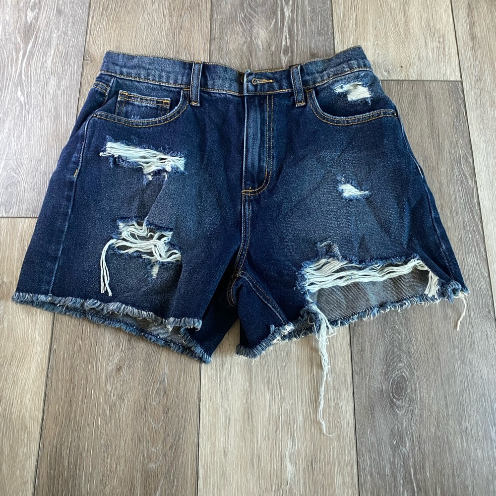 Dark wash jean shorts